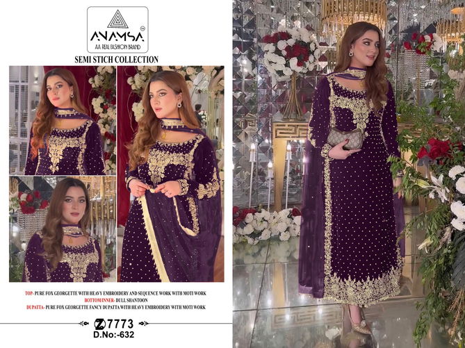 Anamsa 635 Georgette Embroidery Pakistani Suit Suppliers In India